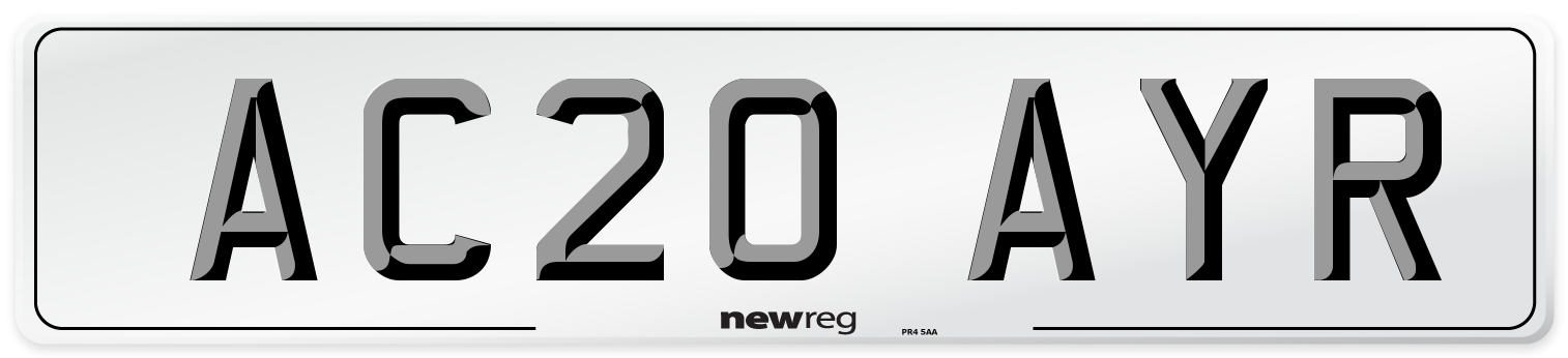 AC20 AYR Number Plate from New Reg